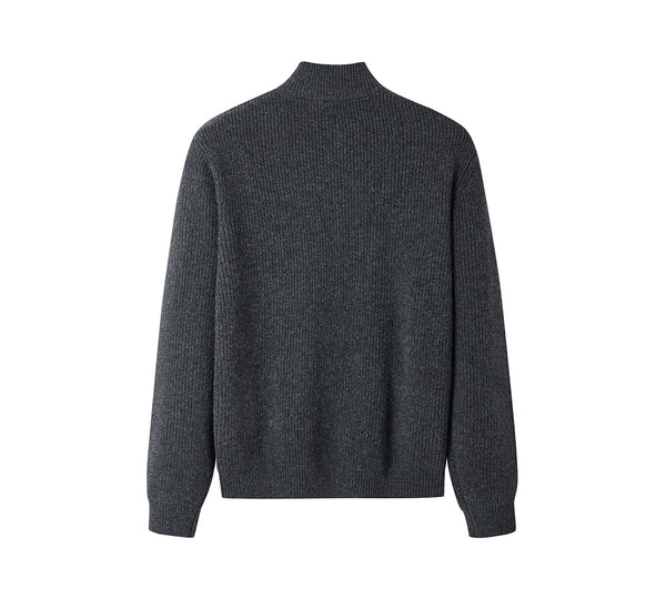 EVERAU® Wool Blend Zip-Up Jacket Stand Collar Urban Style Canver EVERAU