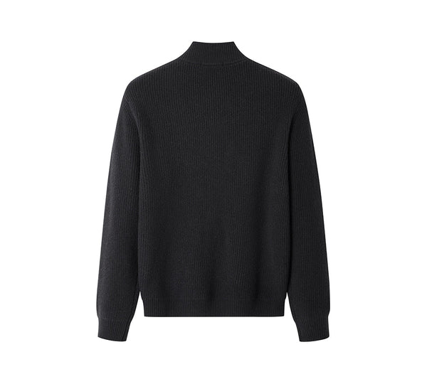 EVERAU® Wool Blend Zip-Up Jacket Stand Collar Urban Style Canver EVERAU