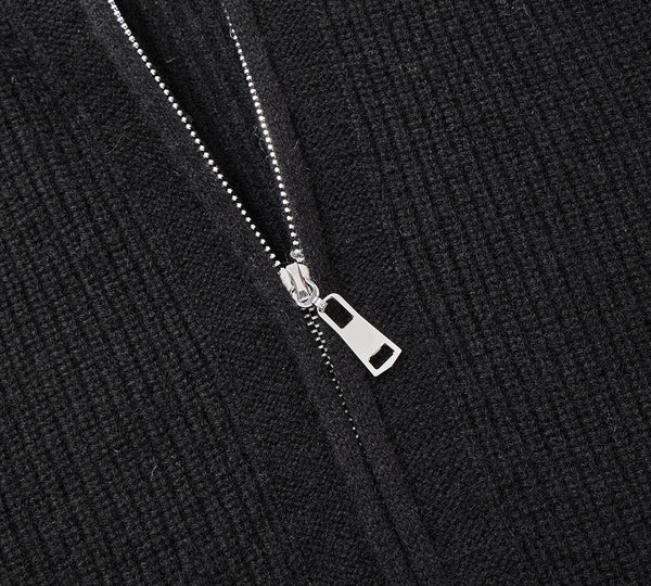 EVERAU® Wool Blend Zip-Up Jacket Stand Collar Urban Style Canver EVERAU