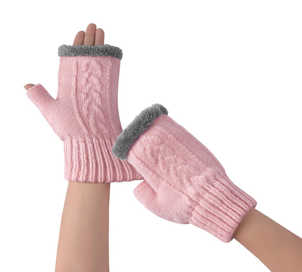 EVERAU® Fingerless Ultra Plush Knit Gloves EVERAU