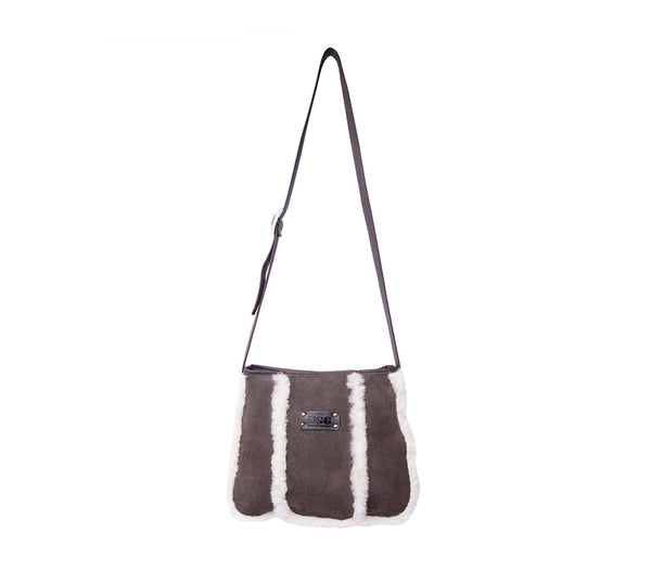 Women Sheepskin Wool Zip Shearling Lined Over Shoulder Bag - UGG EXPRESS