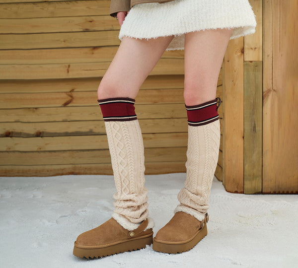 AUSTRALIAN SHEPHERD® UGG Slippers Sheepskin Wool Adjustable Strap Platform Pulsey UGG AUSTRALIAN SHEPHERD