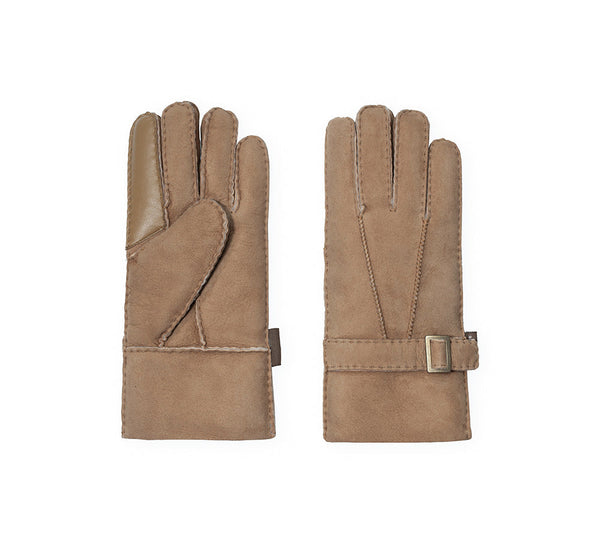 Fluffy Sheepskin Wool Adjustable Strap Buckle Gloves Shea