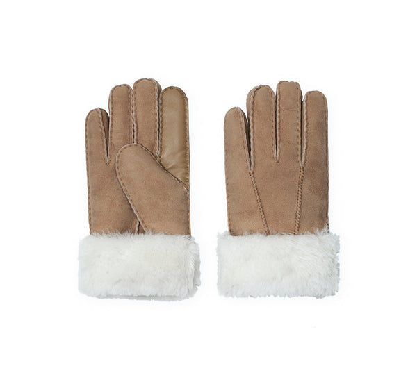 Fluffy Sheepskin Wool Adjustable Strap Buckle Gloves Shea