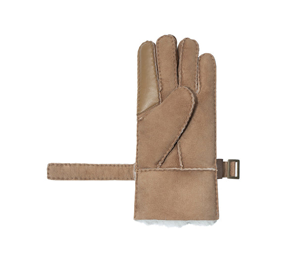 Fluffy Sheepskin Wool Adjustable Strap Buckle Gloves Shea