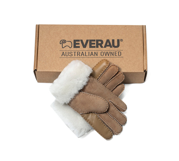 Fluffy Sheepskin Wool Adjustable Strap Buckle Gloves Shea