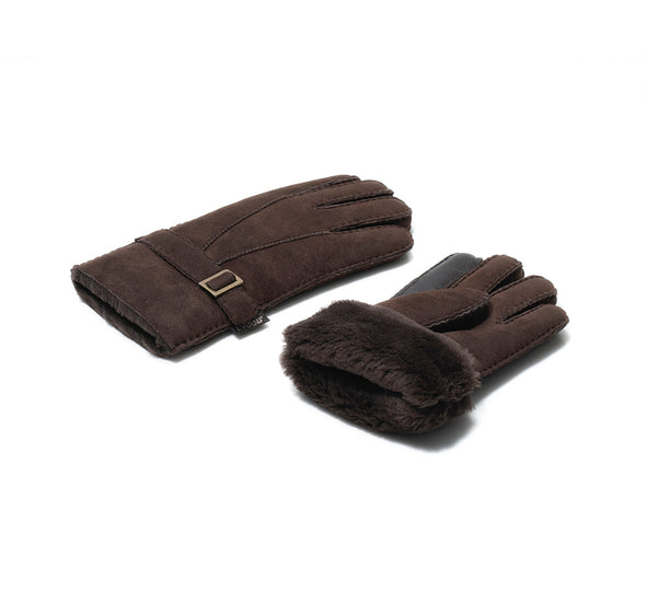 Fluffy Sheepskin Wool Adjustable Strap Buckle Gloves Shea