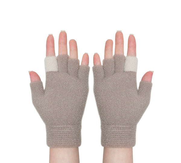 Fingerless Ultra Plush Knit Ewe Gloves