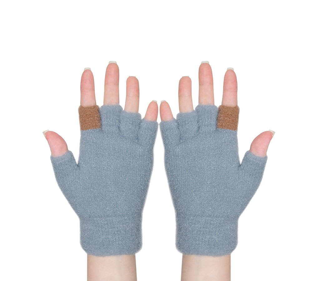 Fingerless Ultra Plush Knit Ewe Gloves