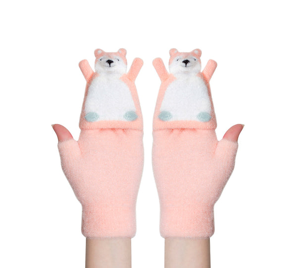 Fingerless Ultra Plush Knit Bearling Gloves