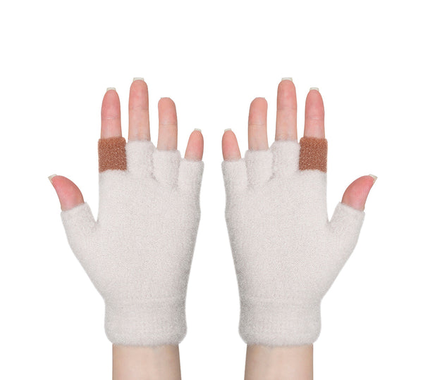 Fingerless Ultra Plush Knit Ewe Gloves