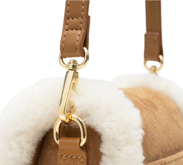 Women Fluffy Wool Adjustable Strap Over Shoulder Messenger Bag