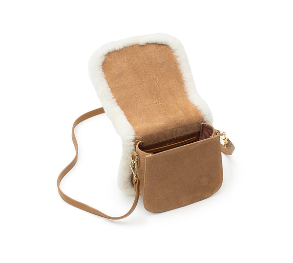 Women Fluffy Wool Adjustable Strap Over Shoulder Messenger Bag