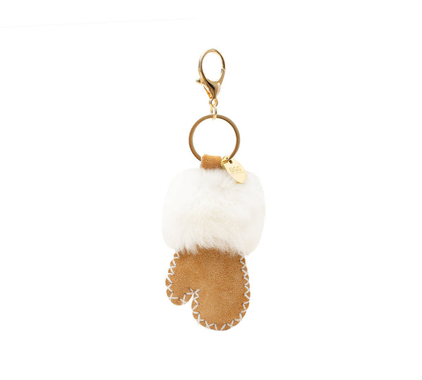 AUSTRALIAN SHEPHERD® UGG Glove Fluffy Sheepskin Wool Keyring UGG AUSTRALIAN SHEPHERD