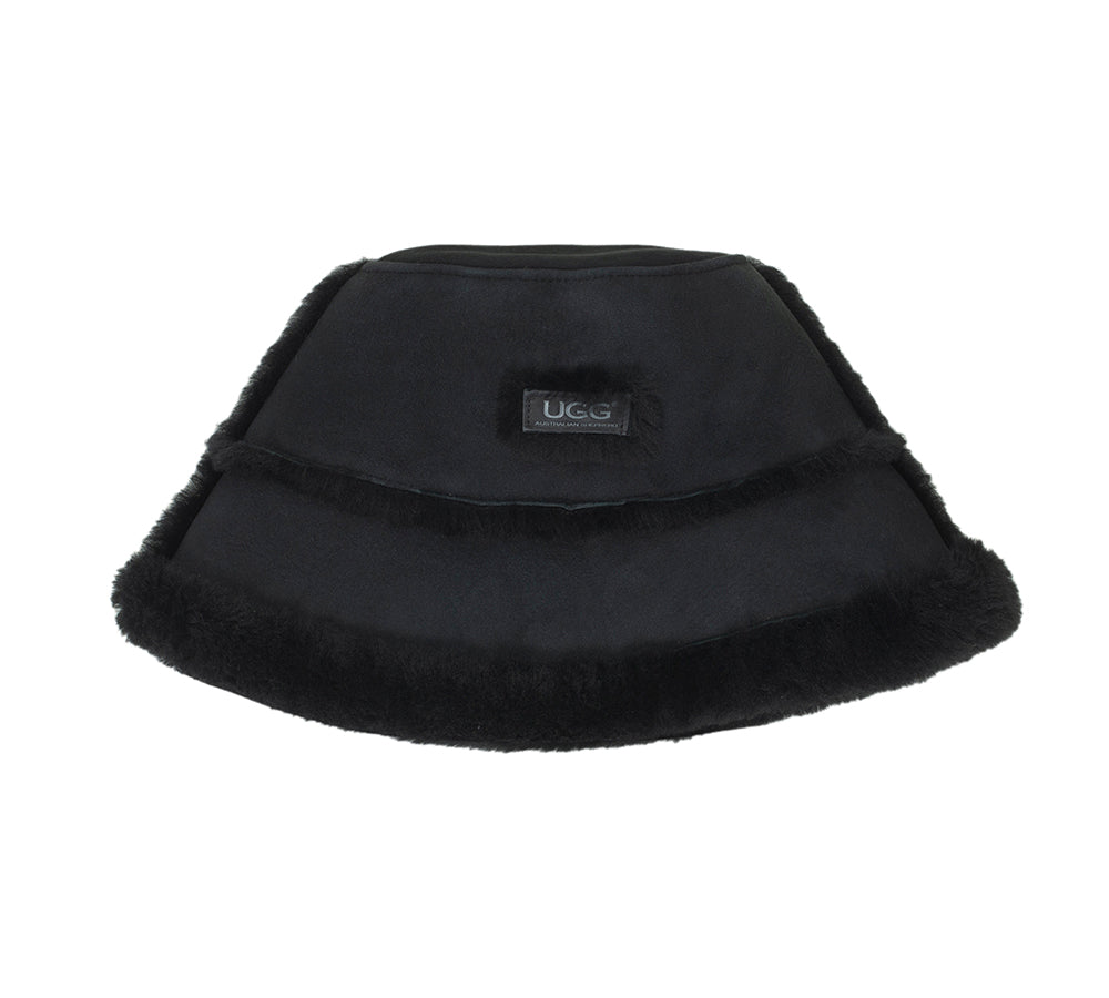 AUSTRALIAN SHEPHERD® Fluffy Sheepskin Wool Bucket Hat Stacea UGG AUSTRALIAN SHEPHERD