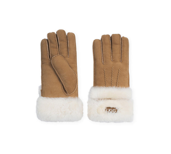 Fluffy Sheepskin Wool Shearling Lined Gloves Puni