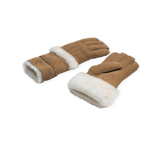 Fluffy Sheepskin Wool Shearling Lined Gloves Puni