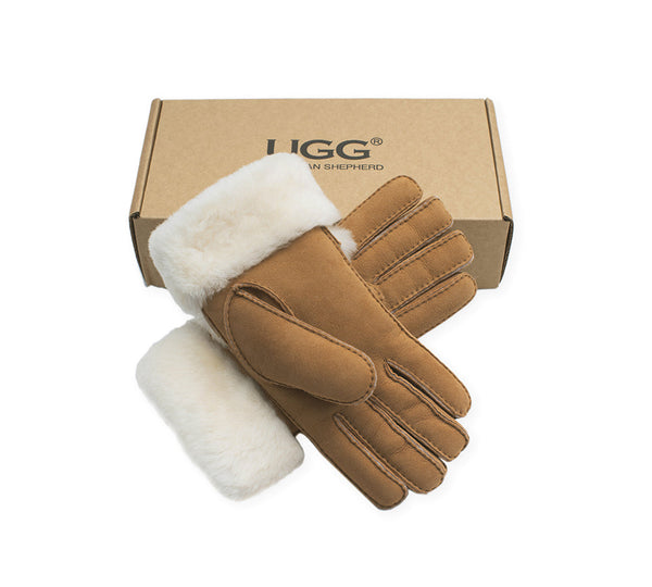 Fluffy Sheepskin Wool Shearling Lined Gloves Puni