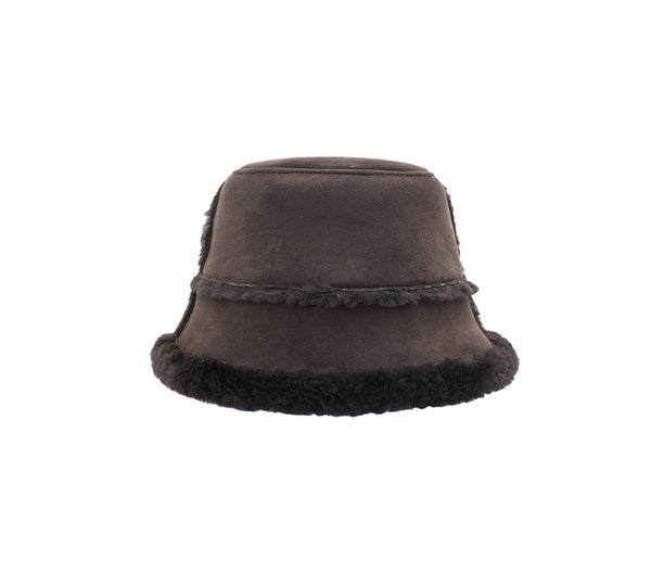 Fluffy Sheepskin Wool Bucket Stacea Hat