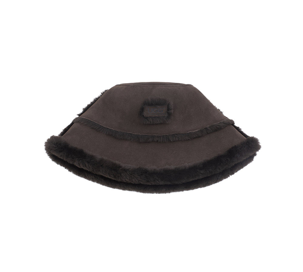 Fluffy Sheepskin Wool Bucket Stacea Hat