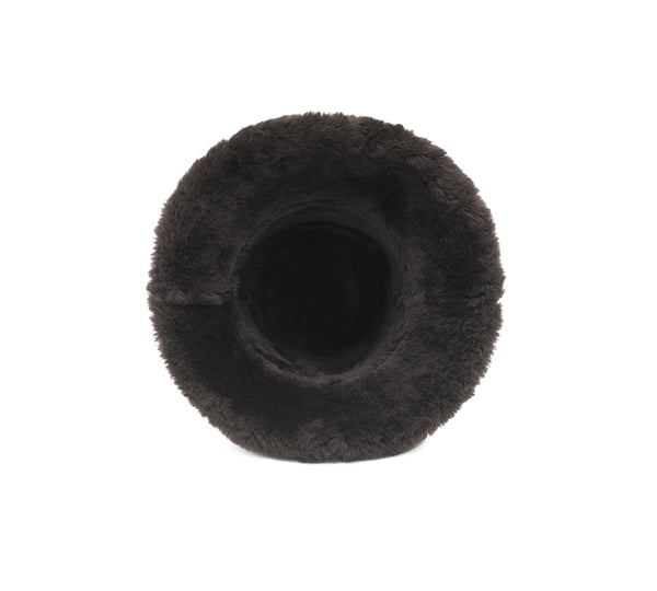 Fluffy Sheepskin Wool Bucket Stacea Hat