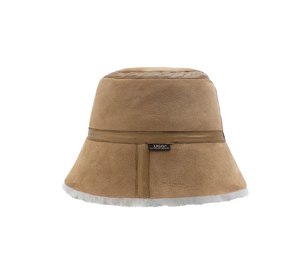 Fluffy Sheepskin Wool Bucket Patchwork Hat