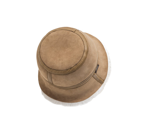 Fluffy Sheepskin Wool Bucket Patchwork Hat