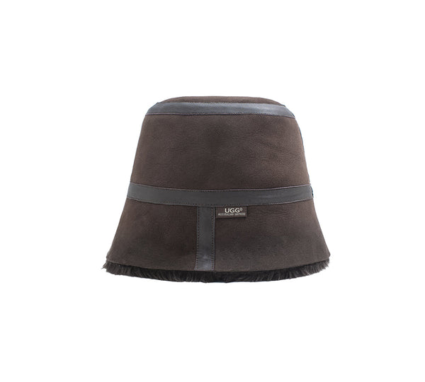Fluffy Sheepskin Wool Bucket Patchwork Hat