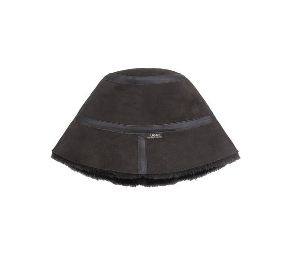 Fluffy Sheepskin Wool Bucket Patchwork Hat