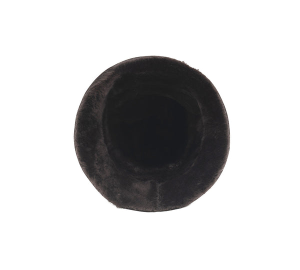 Fluffy Sheepskin Wool Bucket Patchwork Hat