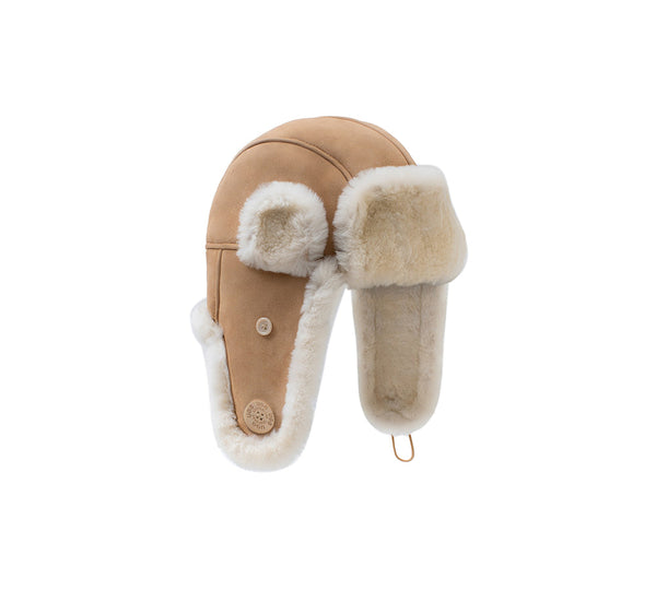 Fluffy Sheepskin Wool Adjustable Bucket Theo Hat