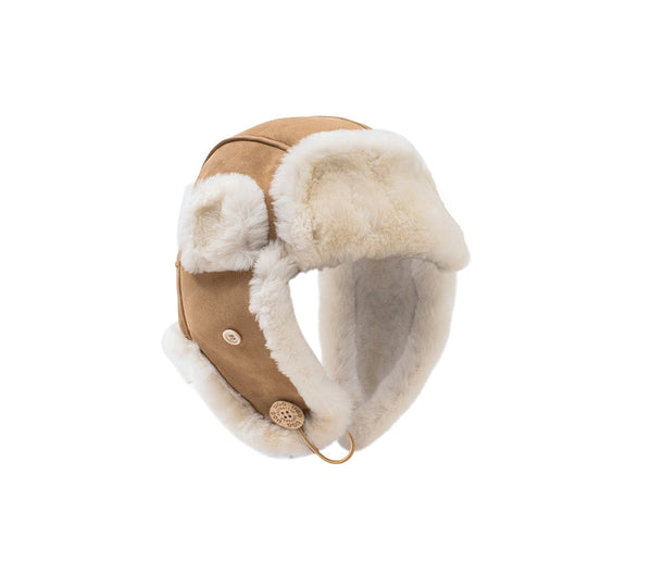 Fluffy Sheepskin Wool Adjustable Bucket Theo Hat