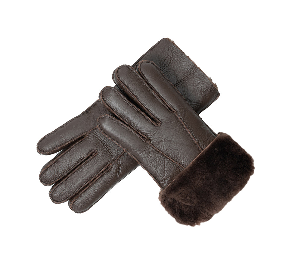 AUSTRALIAN SHEPHERD® Leather Fluffy  Stitching Gloves UGG AUSTRALIAN SHEPHERD