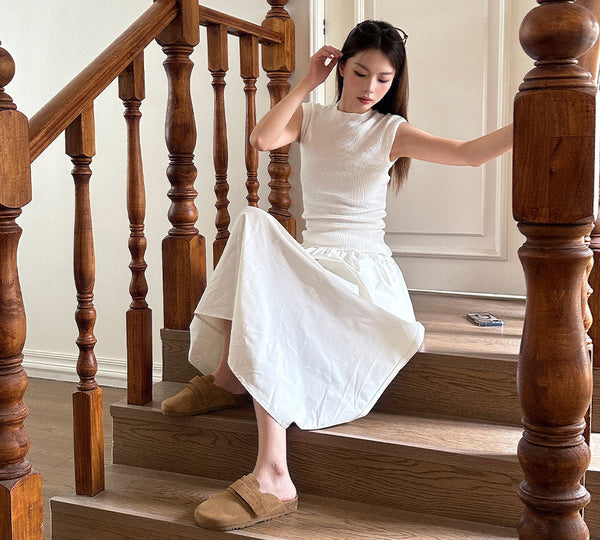 Double Adjustable Strap Embossed Slip-on Summer Flat Clog Slides Skyler