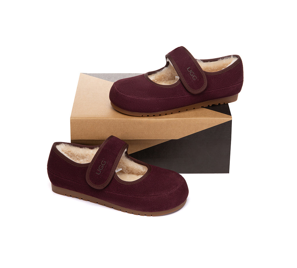 AUSTRALIAN SHEPHERD® UGG Slippers Sheepskin Wool Adjustable Strap Mary Jane Millie UGG AUSTRALIAN SHEPHERD