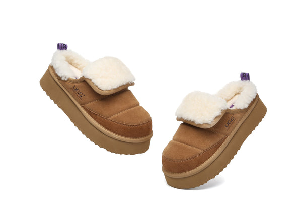 UGG Slippers Sheepskin Wool Platform Theia