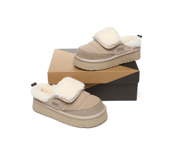 UGG Slippers Sheepskin Wool Platform Theia