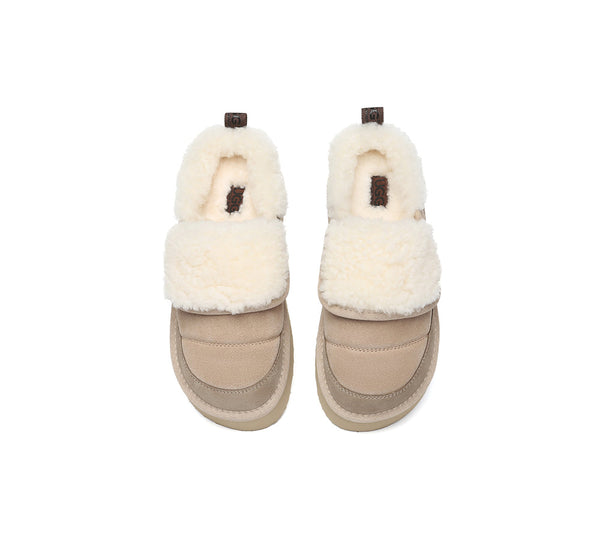 UGG Slippers Sheepskin Wool Platform Theia