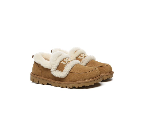 UGG Slippers Women Sheepskin Wool Ankle Rilee Loafers