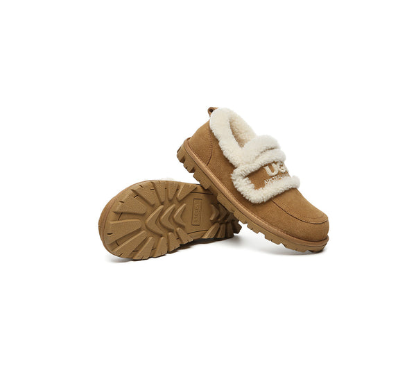 UGG Slippers Women Sheepskin Wool Ankle Rilee Loafers