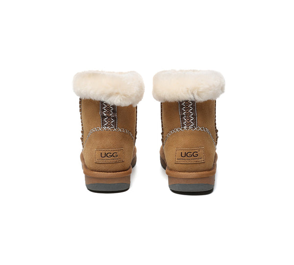 UGG Boots Women Sheepskin Wool Ankle Woven Mini Stormy
