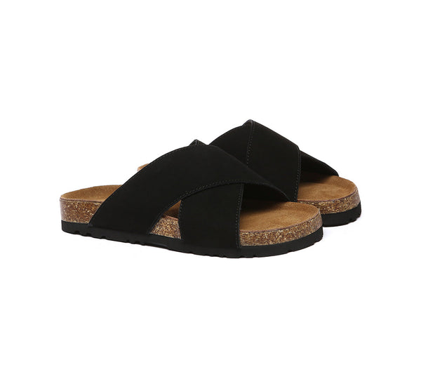 Women Slides Leather Crossover Summer Croia