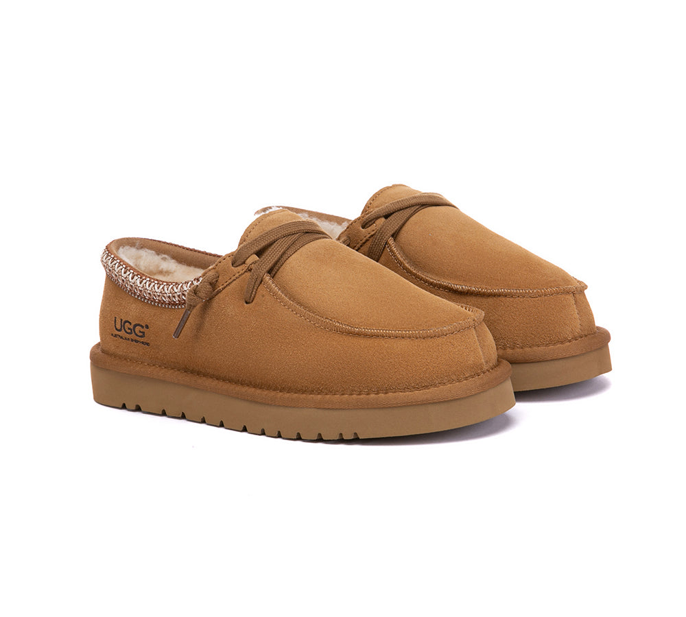 UGG Australian Shepherd スリングバックスリッパ AUS AUSTRALIAN SHEPHERD®UGG Slippers Unisex Sheepskin Wool Lace Up