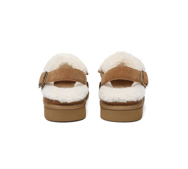 3-Way Style UGG Slippers Sheepskin Wool Adjustable Strap Slingback Tenley