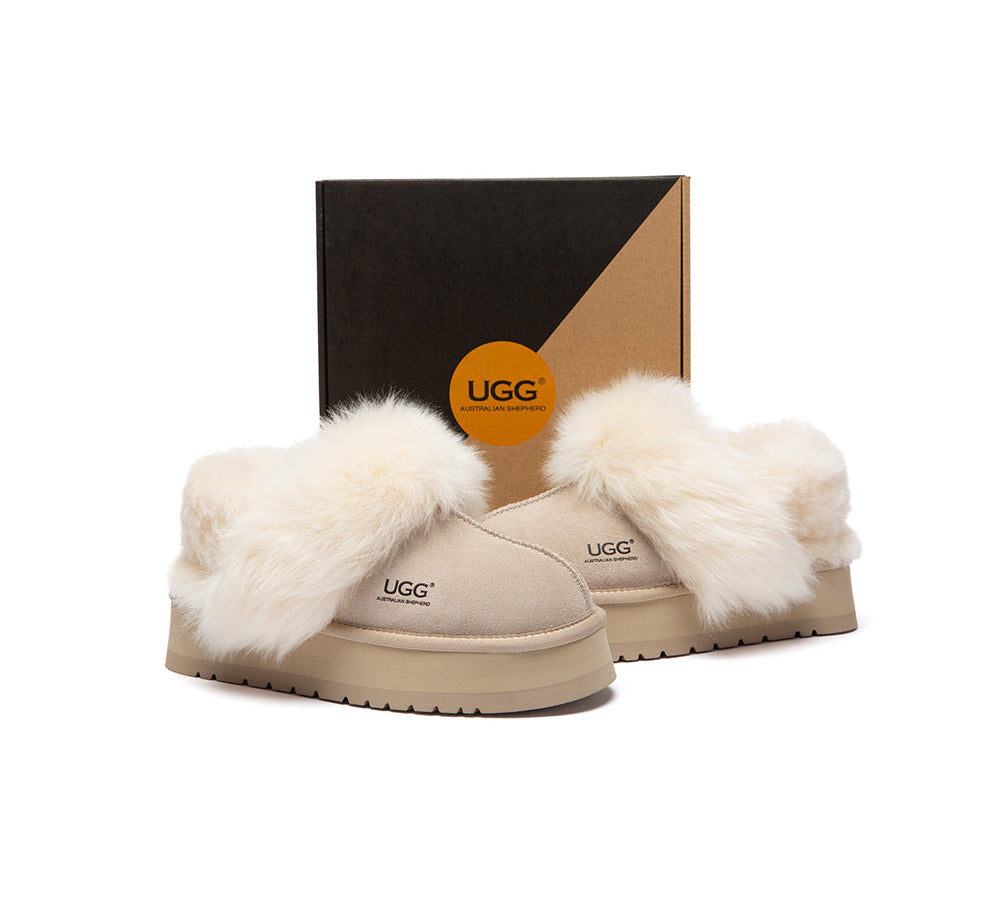 AUSTRALIAN SHEPHERD® UGG Slippers Removable Strap Fluffy Platform Nordell UGG AUSTRALIAN SHEPHERD