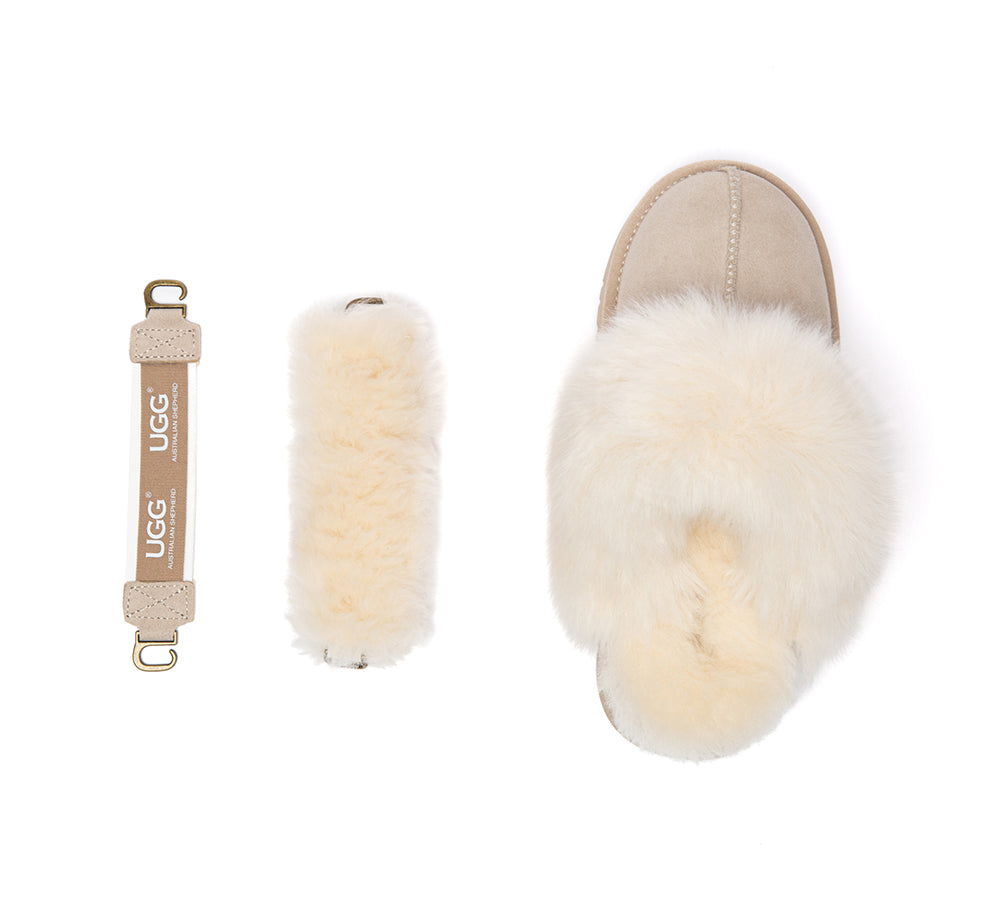 AUSTRALIAN SHEPHERD® UGG Slippers Removable Strap Fluffy Platform Nordell UGG AUSTRALIAN SHEPHERD