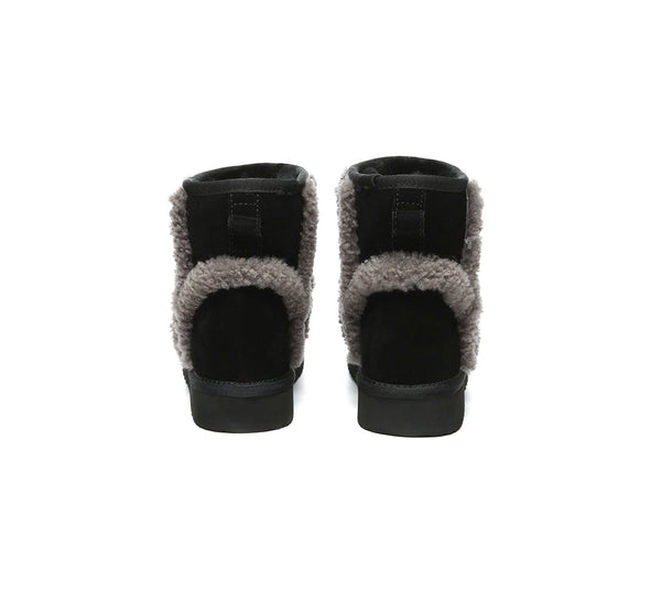 UGG Boots Sheepskin Wool Shearling Lined Ankle Mini Darby