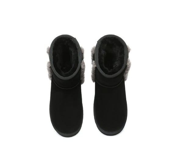 UGG Boots Sheepskin Wool Shearling Lined Ankle Mini Darby