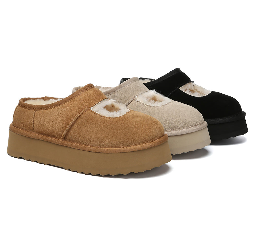 AUSTRALIAN SHEPHERD® UGG Slippers Sheepskin Wool Ankle Platform Carmella UGG AUSTRALIAN SHEPHERD