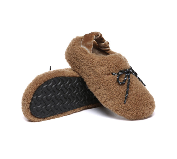 UGG Slippers Women Curly Sheepskin Wool Slingback Barrett